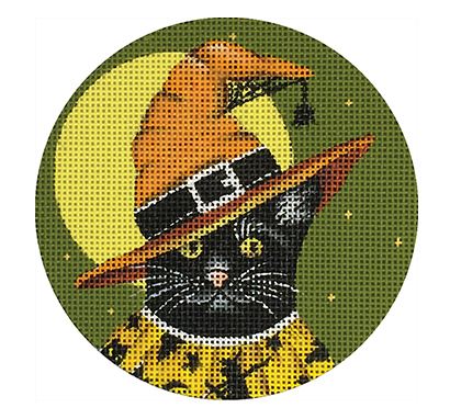 click here to view larger image of Black Cat Witch (hand painted canvases)