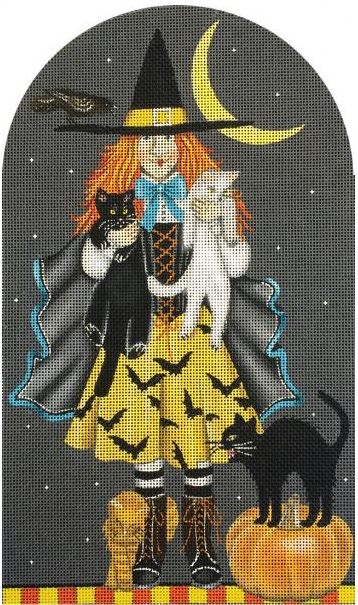 click here to view larger image of Cats and the Witch (hand painted canvases)