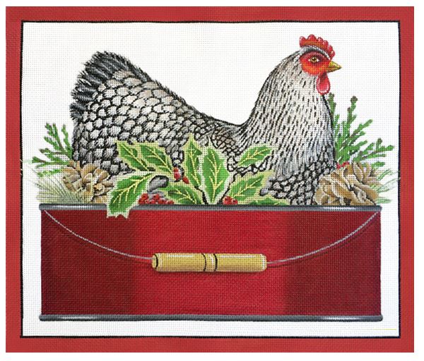 click here to view larger image of Chicken Pot  (hand painted canvases)