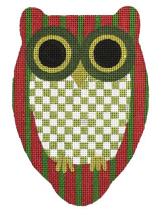 click here to view larger image of Checkered Owl (hand painted canvases)