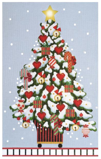 click here to view larger image of Christmas Heart Tree (hand painted canvases)