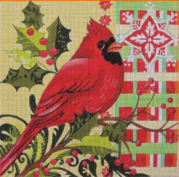 click here to view larger image of Winter Cardinal (hand painted canvases)