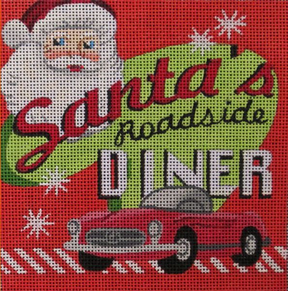 click here to view larger image of Santa's Roadside Diner (hand painted canvases)
