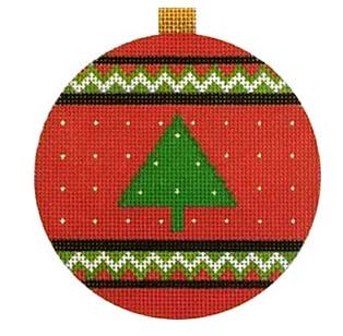 click here to view larger image of Red Tree Ornament (hand painted canvases)