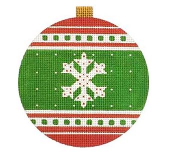 click here to view larger image of Red Snowflake Ornament (hand painted canvases)