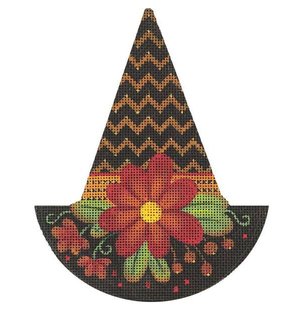 click here to view larger image of Witch Hat - Red Daisy (hand painted canvases)