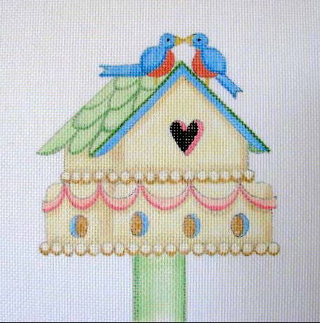 click here to view larger image of June - Wedding Cake Birdhouse (hand painted canvases)