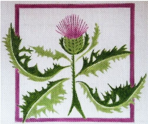 click here to view larger image of Thistle in Square (hand painted canvases)