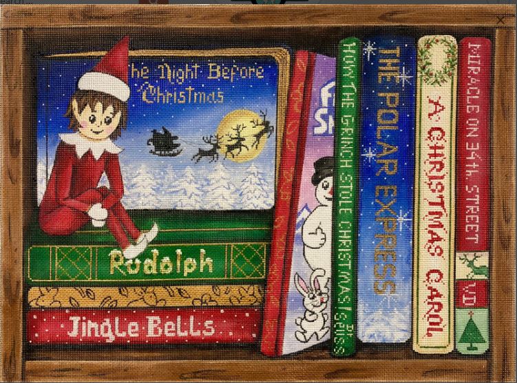 Christmas Books hand painted canvases 