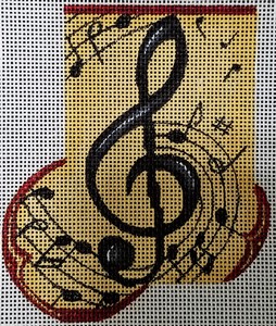 click here to view larger image of Musical Mini-Sock (hand painted canvases)