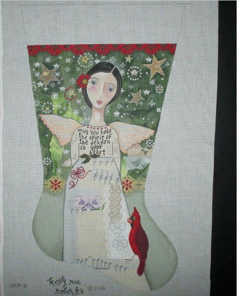click here to view larger image of Spirit of the Season Stocking (hand painted canvases)
