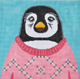 click here to view larger image of Holiday Sweater Penguin (hand painted canvases)