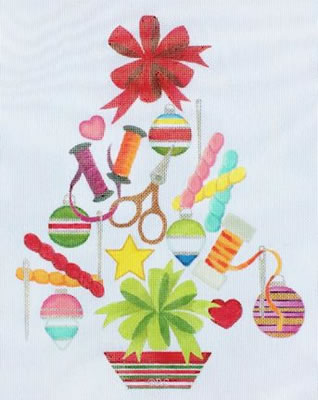 click here to view larger image of Needlepoint Tree (hand painted canvases)