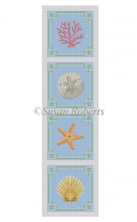 click here to view larger image of Sea Shells Coaster Strip (hand painted canvases)