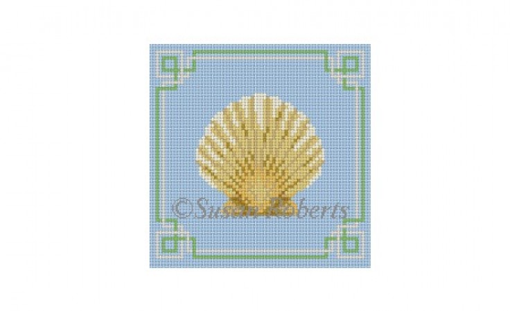 click here to view larger image of Scallop Coaster (hand painted canvases)
