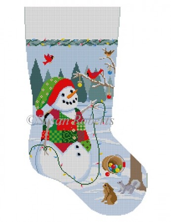 click here to view larger image of Snowman with Lights (hand painted canvases)