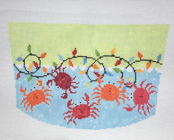 click here to view larger image of Stocking Cuff - Crabs (hand painted canvases)