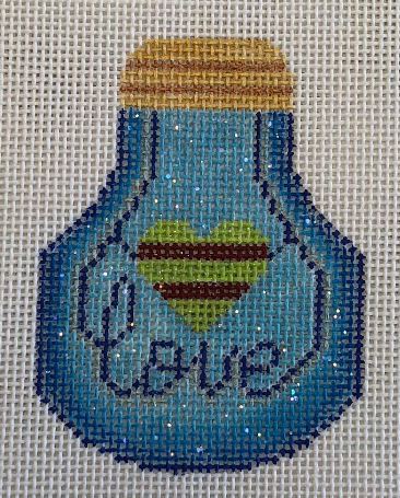 click here to view larger image of Love Light Bulb - Blue (hand painted canvases)