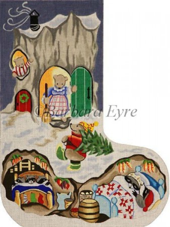 click here to view larger image of Bear House Stocking (hand painted canvases)