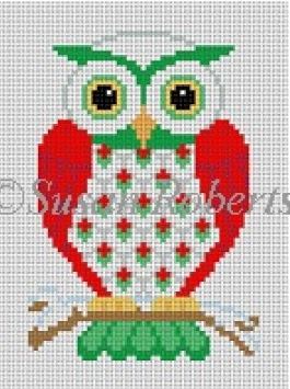 click here to view larger image of Christmas Owl (hand painted canvases)