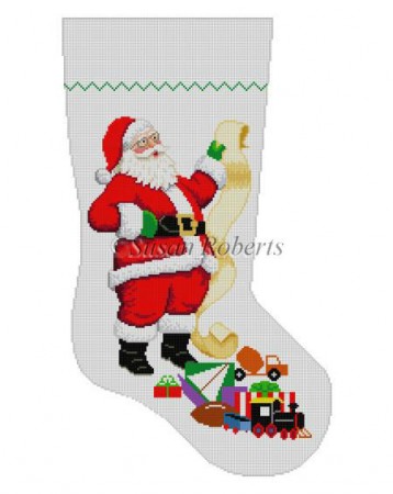 click here to view larger image of Santa With List - Boy Toys (hand painted canvases)