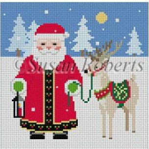 click here to view larger image of Santa with Reindeer (hand painted canvases)