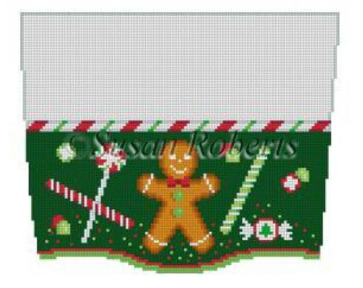 click here to view larger image of Gingerbread and Candy Stocking Topper (hand painted canvases)
