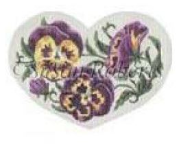 click here to view larger image of Pansy Heart (hand painted canvases)
