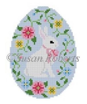 click here to view larger image of Bunny In Flower Vine  (hand painted canvases)