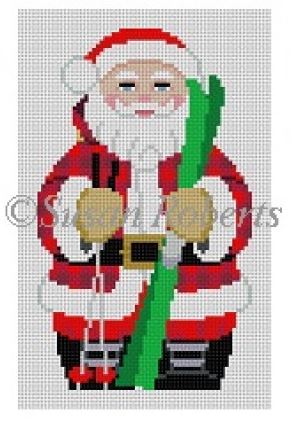 click here to view larger image of Ski Santa (one sided) (hand painted canvases)