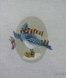 click here to view larger image of Blue Jay w/Stocking  (hand painted canvases)