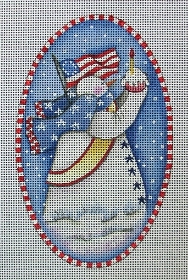 click here to view larger image of Snowman 4th of July (hand painted canvases)