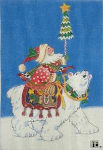click here to view larger image of Polar Santa (with background) (hand painted canvases)