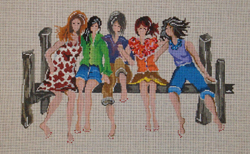 click here to view larger image of 5 Girlfriends (hand painted canvases)