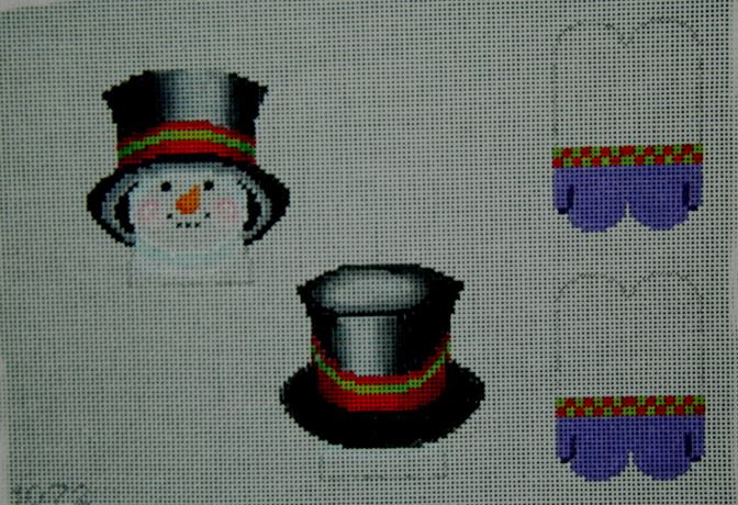 click here to view larger image of Snowman Ornament Topper (hand painted canvases)
