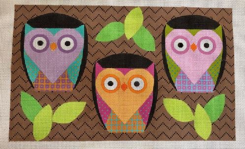 click here to view larger image of Hoot Owl Trio 13M (hand painted canvases)