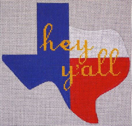 click here to view larger image of Hey Yall - Texas State Ornament (hand painted canvases)