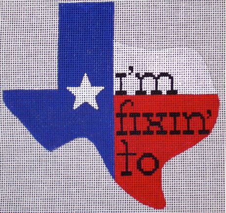 click here to view larger image of I'm Fixin to - Texas State Ornament (hand painted canvases)