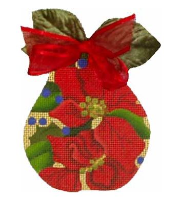 click here to view larger image of Poinsettia Pear (hand painted canvases)