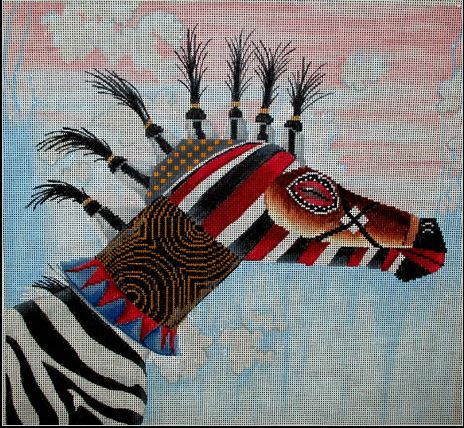 click here to view larger image of Zebra Tribal Mask (hand painted canvases)