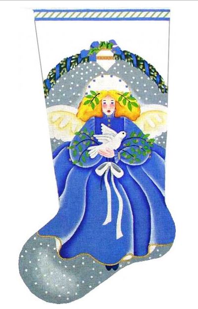 click here to view larger image of Peace Angel Stocking (hand painted canvases)
