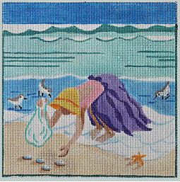 click here to view larger image of Collecting Shells (hand painted canvases)