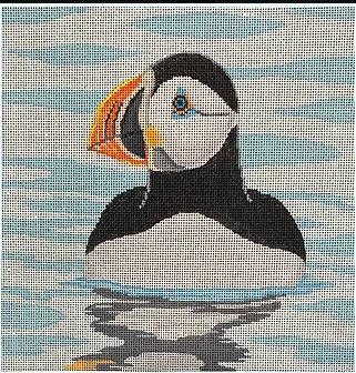 click here to view larger image of Swimming Puffin (hand painted canvases)
