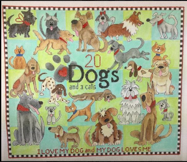 click here to view larger image of 20 Dogs and 3 Cats (hand painted canvases)
