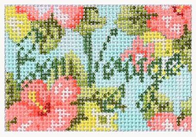 click here to view larger image of Luggage Tag - Bon Voyage Floral (hand painted canvases)