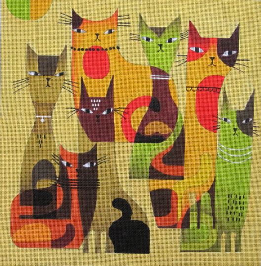 click here to view larger image of Cat Herd (hand painted canvases)