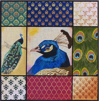 click here to view larger image of Peacock Collage (hand painted canvases)