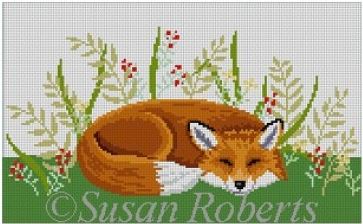 click here to view larger image of Sleeping Fox (hand painted canvases)