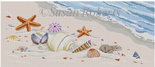 click here to view larger image of Sea Shells   (hand painted canvases)