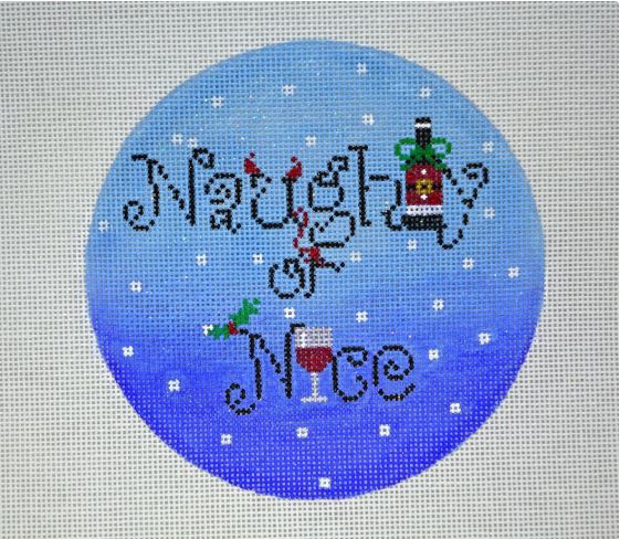 click here to view larger image of Naughty or Nice Wine (hand painted canvases)